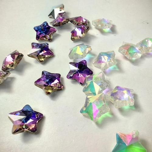 Gemstone Pendants Jewelry, Glass, Star, DIY, more colors for choice, 14mm, Approx 100PCs/Bag, Sold By Bag