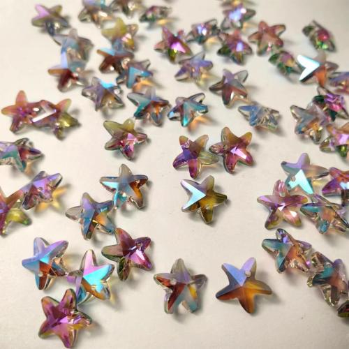 Gemstone Pendants Jewelry, Glass, Starfish, DIY, more colors for choice, 14mm, Approx 100PCs/Bag, Sold By Bag