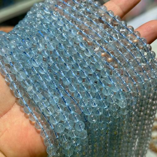 Gemstone Jewelry Beads, Topaze, Round, polished, DIY, blue, 6mm, Sold Per Approx 38 cm Strand