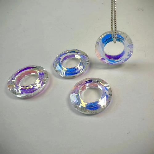 Gemstone Pendants Jewelry, Glass, Donut, DIY, 14mm, Approx 100PCs/Bag, Sold By Bag