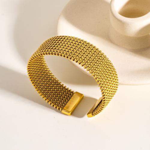 Stainless Steel Bangle, 304 Stainless Steel, gold color plated, for woman, Sold By PC