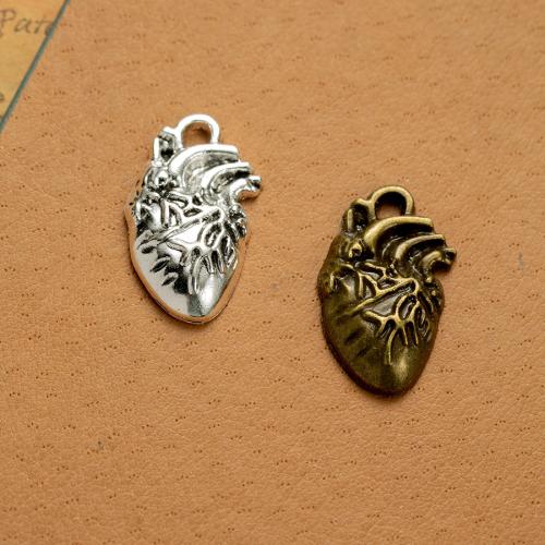 Tibetan Style Heart Pendants, plated, DIY, more colors for choice, nickel, lead & cadmium free, 25x15mm, 100PCs/Bag, Sold By Bag