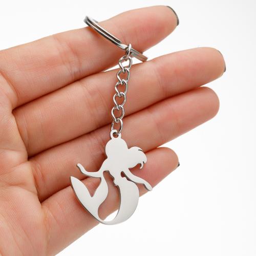 Stainless Steel Key Clasp, 304 Stainless Steel, Mermaid, plated, fashion jewelry, Sold By PC