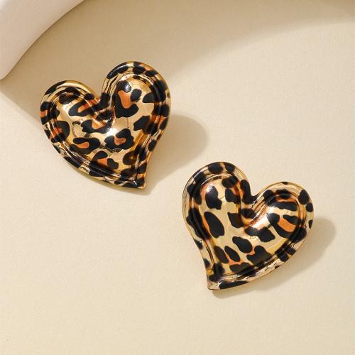 Tibetan Style Stud Earring, Heart, plated, for woman, gold, Sold By Pair