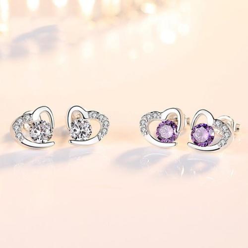 Boucles d'oreilles en laiton zircon cubique pavent, pavé de micro zircon & pour femme, plus de couleurs à choisir, Vendu par paire