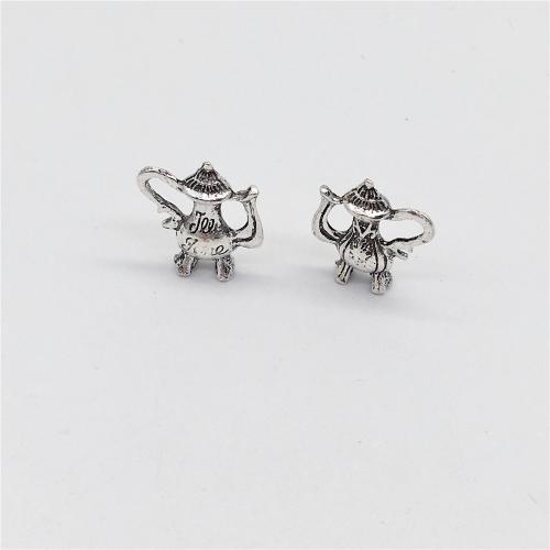 Tibetan Style Pendants, Teapot, antique silver color plated, DIY, 15x18mm, 100PCs/Bag, Sold By Bag