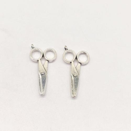 Tibetan Style Scissors Pendants, antique silver color plated, DIY, 17x35x4mm, 100PCs/Bag, Sold By Bag