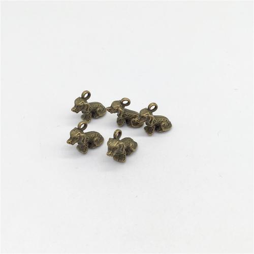 Tibetan Style Animal Pendants, Dog, antique bronze color plated, DIY, 13x10mm, 100PCs/Bag, Sold By Bag