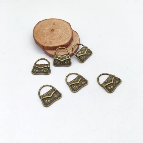 Colgantes de bolso de la aleación del cinc, aleación de zinc, Bolso de Mano, chapado en color bronce antiguo, Bricolaje, 19x17mm, 100PCs/Bolsa, Vendido por Bolsa