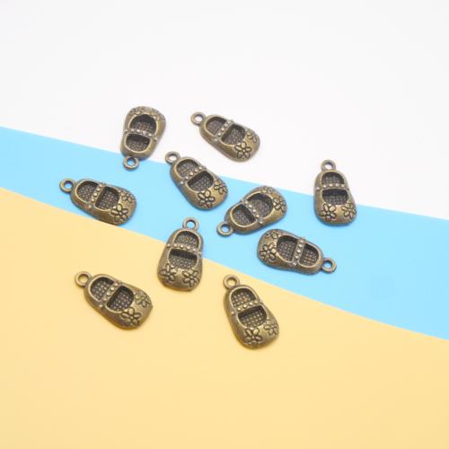 Tibetan Style Shoes Pendants, plated, DIY, more colors for choice, 22x11x4mm, 100PCs/Bag, Sold By Bag