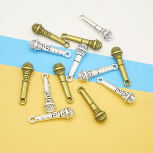 Tibetan Style Pendants, Microphone, plated, DIY, more colors for choice, 24x17mm, 100PCs/Bag, Sold By Bag