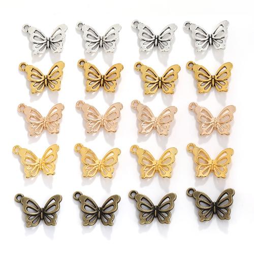 Tibetan Style Animal Pendants, Butterfly, plated, DIY, more colors for choice, 20x16x3mm, 100PCs/Bag, Sold By Bag