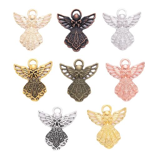 Pendentifs en alliage de zinc, ange, Placage, DIY, plus de couleurs à choisir, 26x23mm, 100PC/sac, Vendu par sac