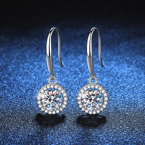 925 Sterling Silver Drop Earring, Round, different styles for choice & for woman, earring length 15-20mm, Sold By Pair