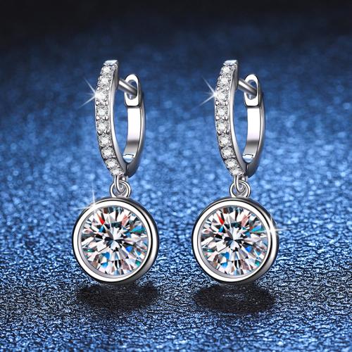 925 Sterling Silver Drop Earring, Round, different styles for choice & for woman, earring length 15-20mm, Sold By Pair