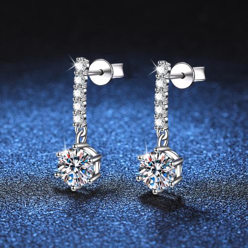 925 Sterling Silver Drop Earring, different materials for choice & for woman, earring length 15-20mm, Sold By Pair