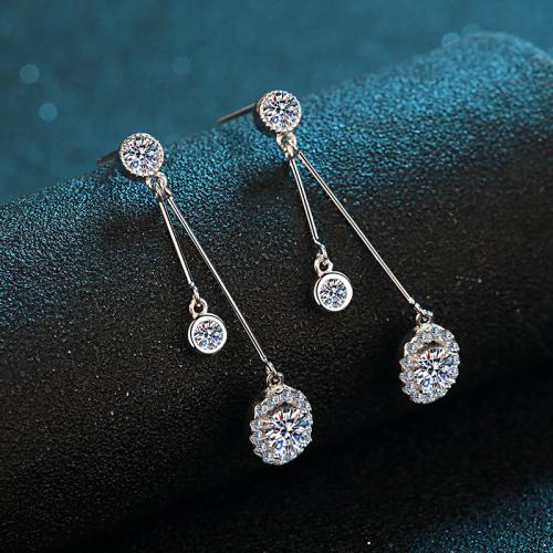 Argent sterling 925 Boucle d'oreille goutte, différents matériaux pour le choix & pour femme, earring length 25-35mm, Vendu par paire