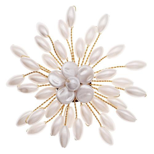 Plastic Pearl Brooch, with brass wire & Iron, for bridal & different styles for choice, more colors for choice, Sold By PC