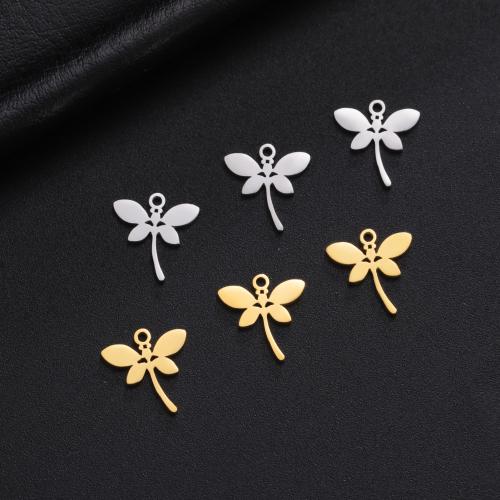 Stainless Steel Animal Pendants, 304 Stainless Steel, Dragonfly, DIY, more colors for choice, 12x12.40mm, Sold By PC