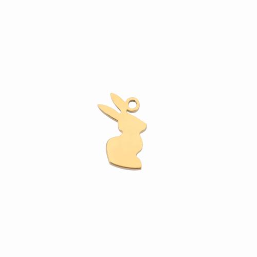 Stainless Steel Animal Pendants, 304 Stainless Steel, Rabbit, DIY, more colors for choice, 6.40x10.30mm, Sold By PC