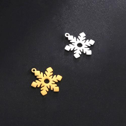 Stainless Steel Pendants, 304 Stainless Steel, Snowflake, Christmas Design & DIY, more colors for choice, 20x22.50mm, Sold By PC