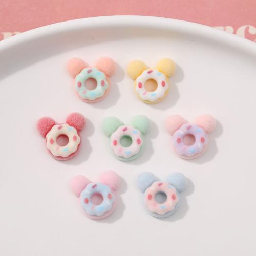 3D Nail Art Decoration, Resin, with Flocking Fabric, DIY, Random Color, 13x13mm, Sold By PC