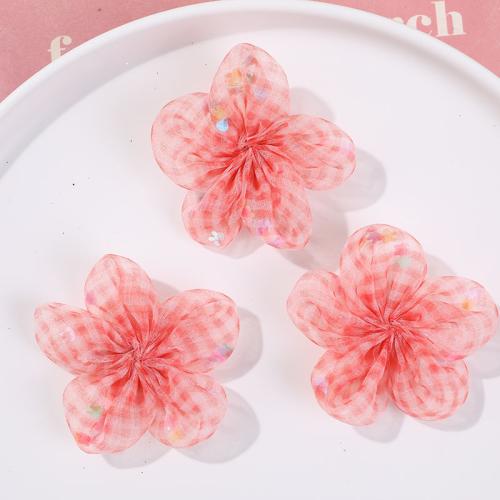 Hair Accessories DIY Findings, Cloth, Flower, handmade, more colors for choice, 55mm, Sold By PC