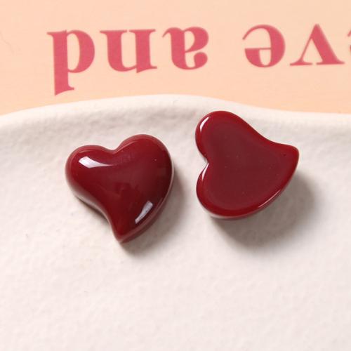 Mobile Phone DIY Decoration, Resin, Heart, polished, more colors for choice, 18x17mm, Sold By PC