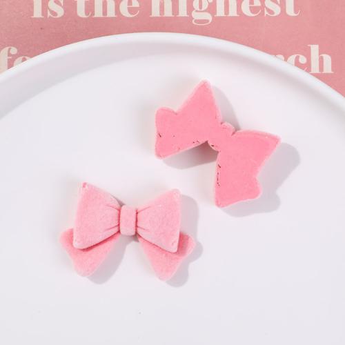 Hair Accessories DIY Findings, Resin, with Flocking Fabric, Bowknot, more colors for choice, 45x30mm, Sold By PC