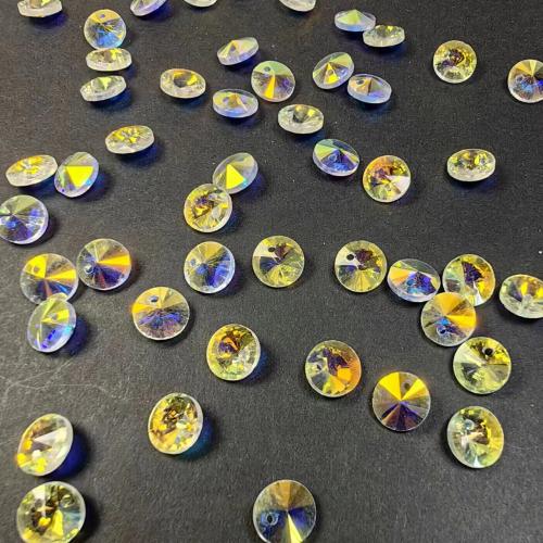 Gemstone Pendants Jewelry, Glass, Saucer, DIY, 8mm, Approx 100PCs/Bag, Sold By Bag