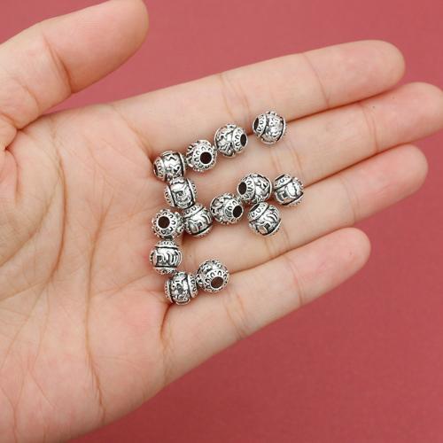 Tibetan Style Jewelry Beads, antique silver color plated, DIY, nickel, lead & cadmium free, 8x7.50mm, Hole:Approx 2.5mm, Approx 100PCs/Bag, Sold By Bag