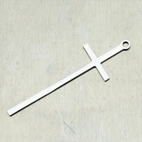 Stainless Steel Cross Pendants, 304 Stainless Steel, Vacuum Ion Plating, DIY, golden, 53x16x1mm, Sold By PC