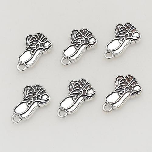 Pendentifs en alliage de zinc, Chou, Plaqué de couleur d'argent, DIY, protéger l'environnement, sans nickel, plomb et cadmium, 10x15mm, Trou:Environ 1.5mm, Environ 100PC/sac, Vendu par sac