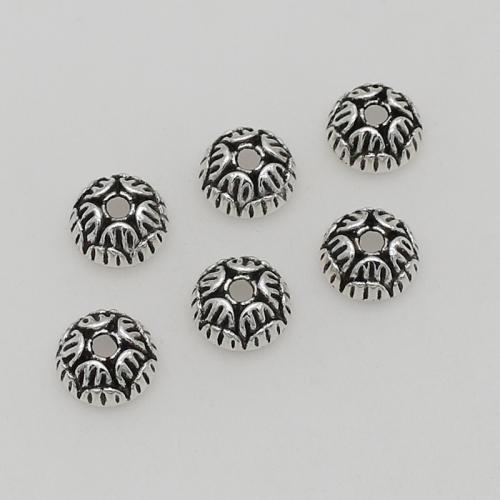 Zinklegierung Perlenkappe, antik silberfarben plattiert, DIY, frei von Nickel, Blei & Kadmium, 10mm, Bohrung:ca. 2.5mm, ca. 100PCs/Tasche, verkauft von Tasche