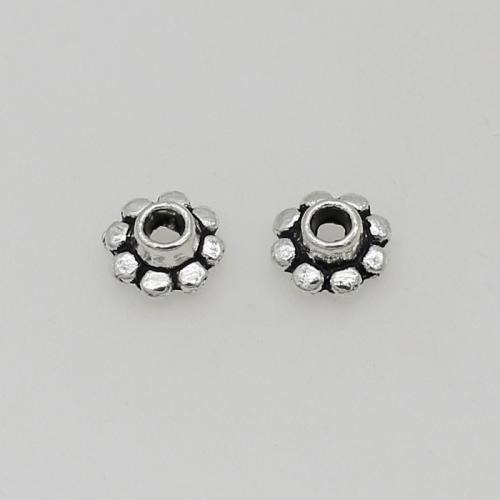 Zinklegierung Perlenkappe, Blume, antik silberfarben plattiert, DIY, frei von Nickel, Blei & Kadmium, 8mm, Bohrung:ca. 1.5mm, ca. 100PCs/Tasche, verkauft von Tasche