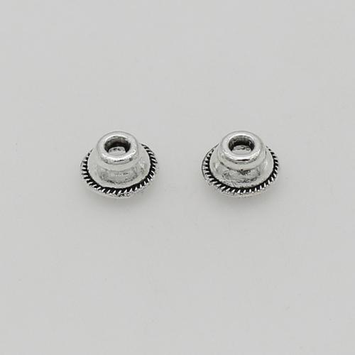 Zinklegierung Perlenkappe, antik silberfarben plattiert, DIY, frei von Nickel, Blei & Kadmium, 8mm, Bohrung:ca. 1.5mm, ca. 100PCs/Tasche, verkauft von Tasche