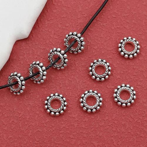 Bijoux de perles en alliage de Zinc , Rond, Plaqué de couleur d'argent, DIY, protéger l'environnement, sans nickel, plomb et cadmium, 8x2.50mm, 100PC/sac, Vendu par sac