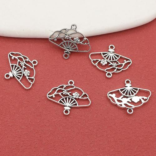 Tibetan Style Connector, Fan, antique silver color plated, DIY & 1/1 loop, nickel, lead & cadmium free, 20x16.50mm, 100PCs/Bag, Sold By Bag