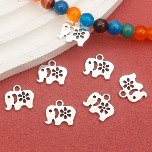 Tibetan Style Animal Pendants, Elephant, antique silver color plated, DIY, nickel, lead & cadmium free, 12.50x11mm, 100PCs/Bag, Sold By Bag