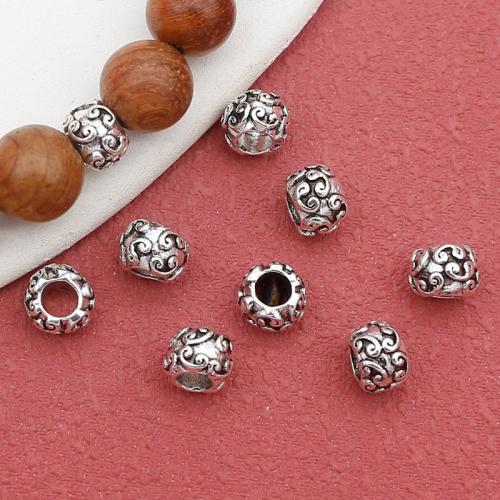 Bijoux de perles en alliage de Zinc , Plaqué de couleur d'argent, DIY, protéger l'environnement, sans nickel, plomb et cadmium, 6x5mm, 100PC/sac, Vendu par sac