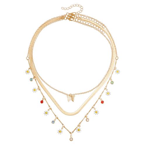 Tibetan Style Jewelry Necklace, gold color plated, fashion jewelry & different designs for choice & with rhinestone, golden, nickel, lead & cadmium free, Sold By PC