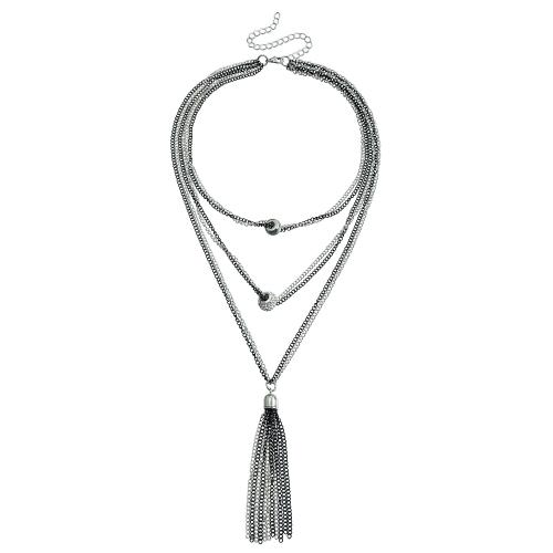 Tibetan Style Jewelry Necklace, silver color plated, fashion jewelry, silver color, nickel, lead & cadmium free, Sold By PC