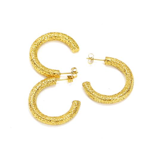 Boucle d'oreille Acier Titane, Placage de couleur d'or, bijoux de mode, doré, Vendu par paire