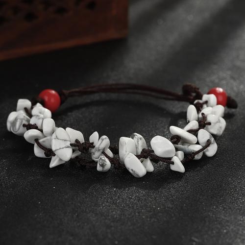 Pulsera de Turquesa, Magnesita, con Cordón de nudo, con 2.3 Inch extender cadena, hecho a mano, Doble capa & Joyería & para mujer, longitud:6.2 Inch, Vendido por UD