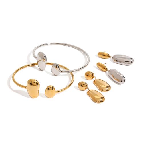 Conjuntos de joyería de acero inoxidable, acero inoxidable 304, chapado, diferentes estilos para la opción & para mujer, dorado, Vendido por UD