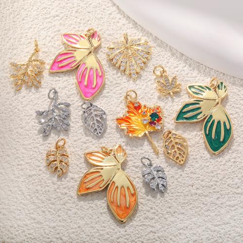 Cubic Zirconia Micro Pave Brass Pendant, plated, DIY & different styles for choice & micro pave cubic zirconia & enamel, more colors for choice, Sold By PC