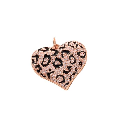 Cubic Zirconia Micro Pave Brass Pendant, with White Shell, Heart, plated, DIY & different styles for choice & micro pave cubic zirconia & enamel, more colors for choice, Sold By PC