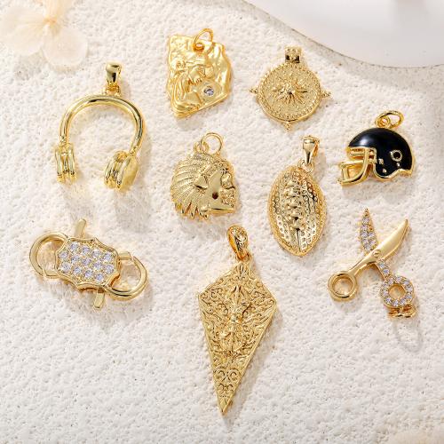 Cubic Zirconia Micro Pave Brass Pendant, plated, DIY & different styles for choice & micro pave cubic zirconia & enamel, more colors for choice, Sold By PC