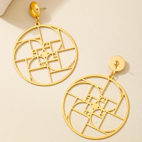 Tibetan Style Stud Earring, plated, for woman, gold, Sold By Pair