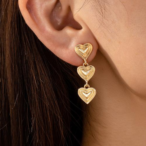 Tibetan Style Stud Earring, Heart, plated, for woman, more colors for choice, Sold By Pair